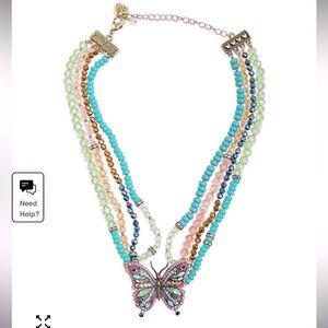 Betsey Johnson Multicolor Butterfly Necklace